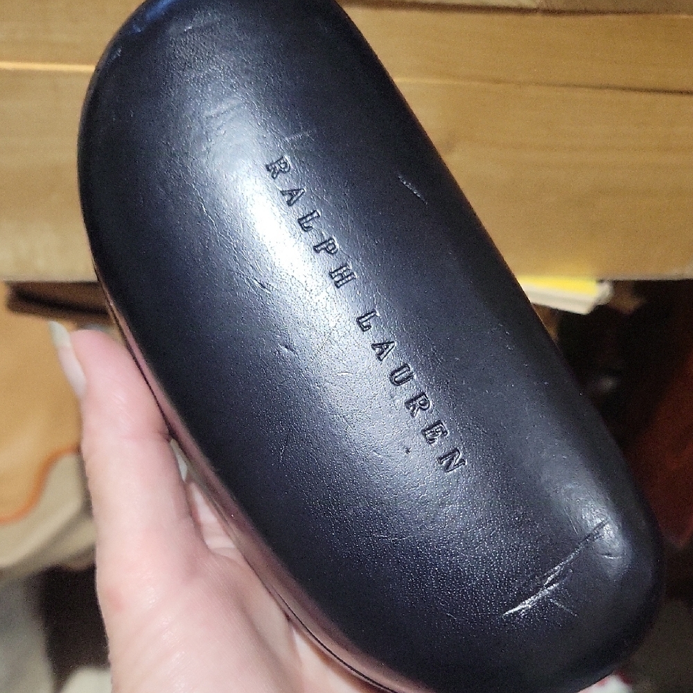 Ralph Lauren Elegant Black Eyewear Case Clam Shell Style